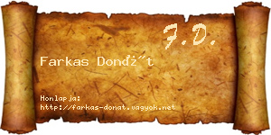 Farkas Donát névjegykártya